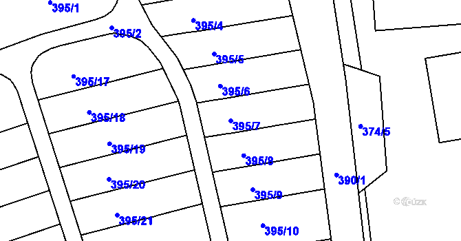 Parcela st. 395/7 v KÚ Vratislavice nad Nisou, Katastrální mapa