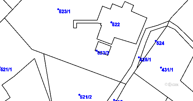 Parcela st. 523/3 v KÚ Vratislavice nad Nisou, Katastrální mapa