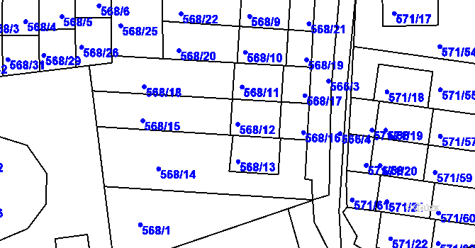 Parcela st. 568/12 v KÚ Vratislavice nad Nisou, Katastrální mapa