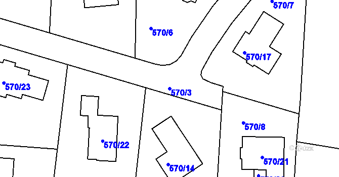 Parcela st. 570/3 v KÚ Vratislavice nad Nisou, Katastrální mapa