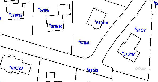 Parcela st. 570/6 v KÚ Vratislavice nad Nisou, Katastrální mapa