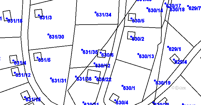 Parcela st. 630/6 v KÚ Vratislavice nad Nisou, Katastrální mapa