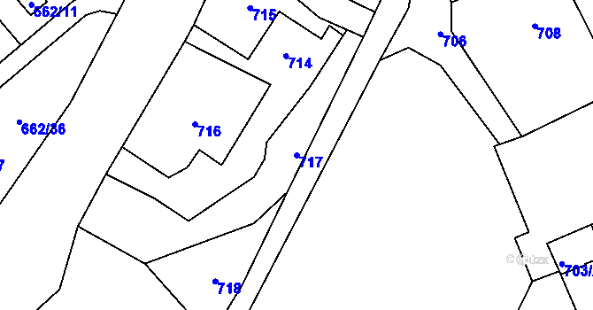 Parcela st. 717 v KÚ Vratislavice nad Nisou, Katastrální mapa