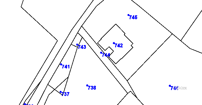 Parcela st. 744 v KÚ Vratislavice nad Nisou, Katastrální mapa