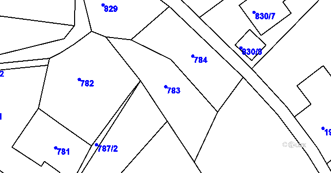 Parcela st. 783 v KÚ Vratislavice nad Nisou, Katastrální mapa