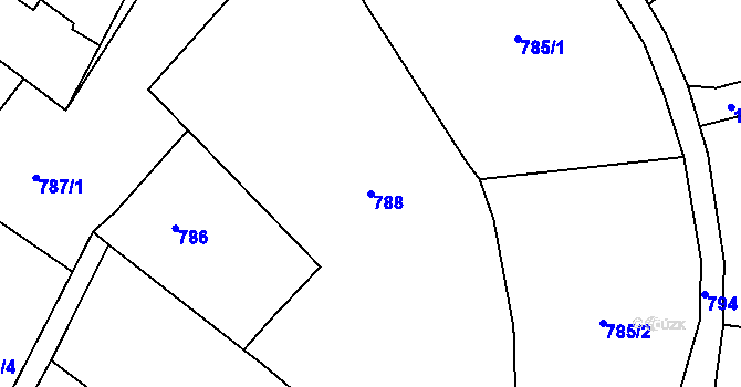 Parcela st. 788 v KÚ Vratislavice nad Nisou, Katastrální mapa