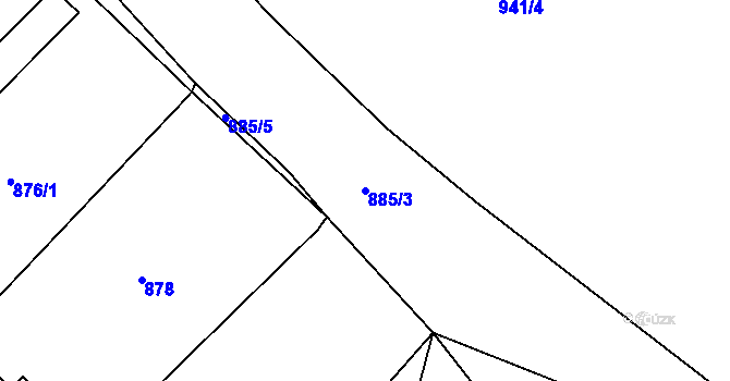 Parcela st. 885/3 v KÚ Vratislavice nad Nisou, Katastrální mapa