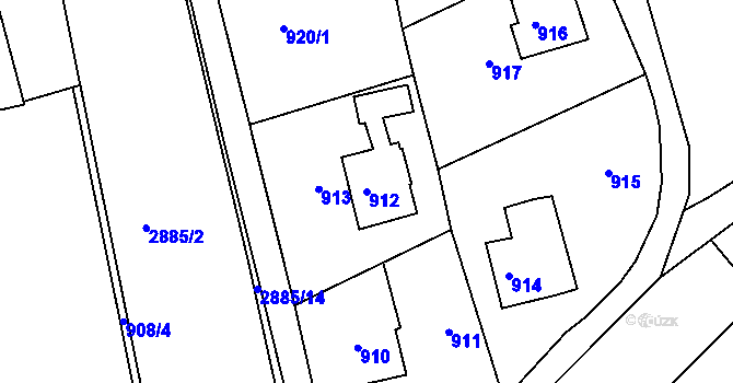 Parcela st. 912 v KÚ Vratislavice nad Nisou, Katastrální mapa
