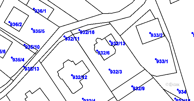 Parcela st. 932/6 v KÚ Vratislavice nad Nisou, Katastrální mapa