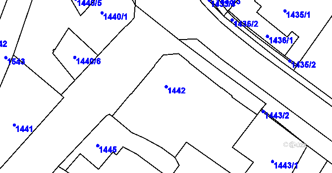 Parcela st. 1442 v KÚ Vratislavice nad Nisou, Katastrální mapa