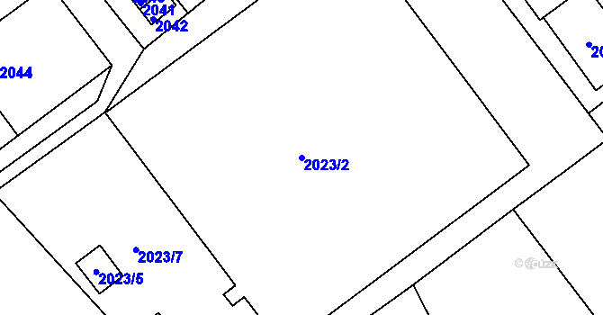 Parcela st. 2023/2 v KÚ Vratislavice nad Nisou, Katastrální mapa