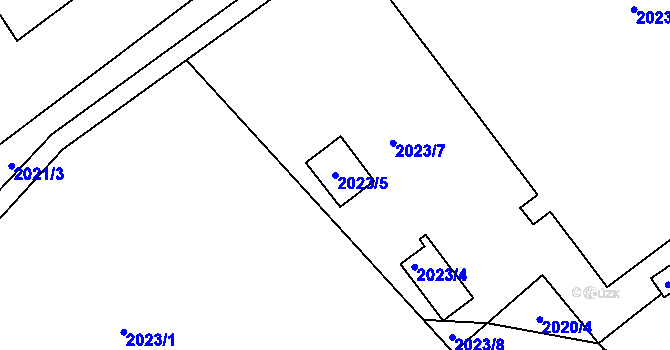 Parcela st. 2023/5 v KÚ Vratislavice nad Nisou, Katastrální mapa