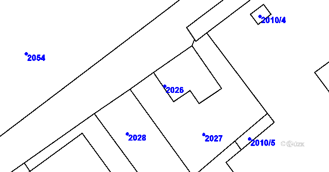 Parcela st. 2026 v KÚ Vratislavice nad Nisou, Katastrální mapa