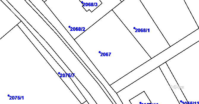 Parcela st. 2067 v KÚ Vratislavice nad Nisou, Katastrální mapa