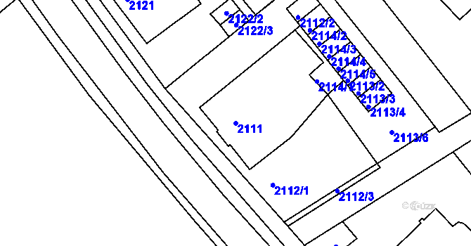 Parcela st. 2111 v KÚ Vratislavice nad Nisou, Katastrální mapa
