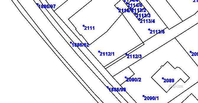 Parcela st. 2112/1 v KÚ Vratislavice nad Nisou, Katastrální mapa