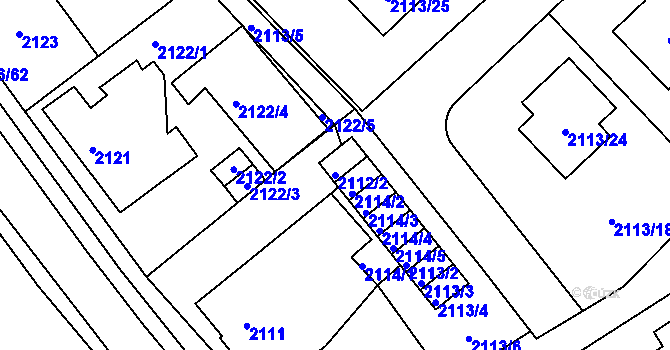Parcela st. 2112/2 v KÚ Vratislavice nad Nisou, Katastrální mapa