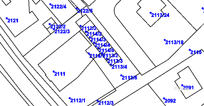 Parcela st. 2113/2 v KÚ Vratislavice nad Nisou, Katastrální mapa