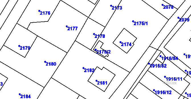 Parcela st. 2175/2 v KÚ Vratislavice nad Nisou, Katastrální mapa