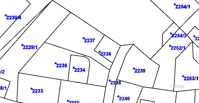 Parcela st. 2236 v KÚ Vratislavice nad Nisou, Katastrální mapa
