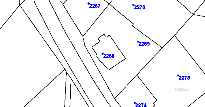 Parcela st. 2268 v KÚ Vratislavice nad Nisou, Katastrální mapa