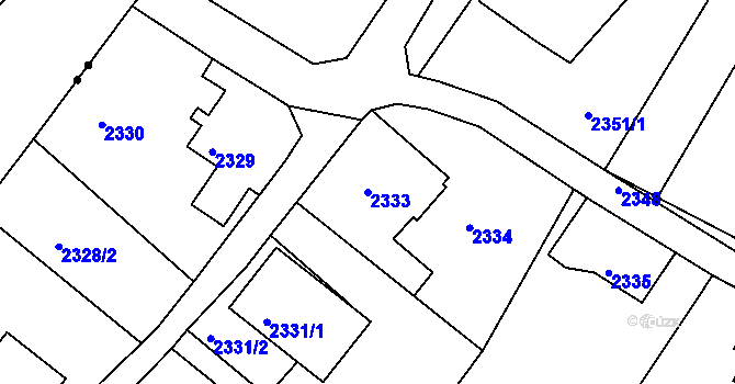 Parcela st. 2333 v KÚ Vratislavice nad Nisou, Katastrální mapa