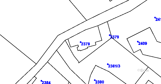 Parcela st. 2378 v KÚ Vratislavice nad Nisou, Katastrální mapa