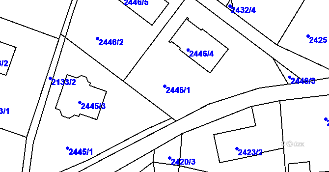 Parcela st. 2446/1 v KÚ Vratislavice nad Nisou, Katastrální mapa