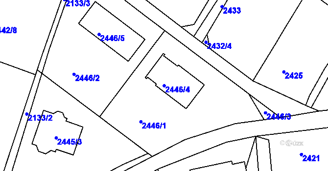 Parcela st. 2446/4 v KÚ Vratislavice nad Nisou, Katastrální mapa
