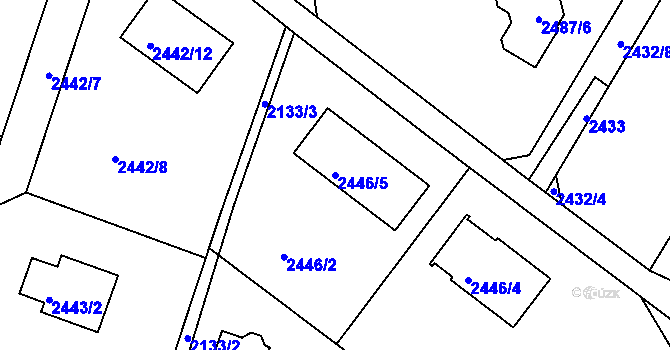 Parcela st. 2446/5 v KÚ Vratislavice nad Nisou, Katastrální mapa