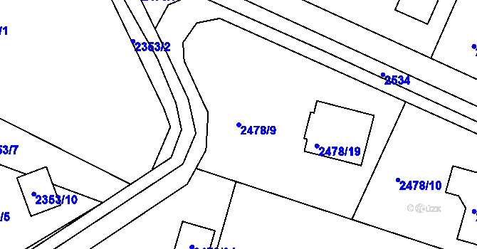 Parcela st. 2478/9 v KÚ Vratislavice nad Nisou, Katastrální mapa