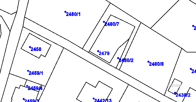 Parcela st. 2479 v KÚ Vratislavice nad Nisou, Katastrální mapa