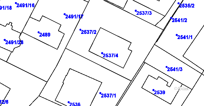 Parcela st. 2537/4 v KÚ Vratislavice nad Nisou, Katastrální mapa