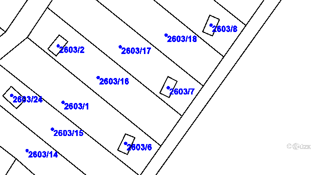 Parcela st. 2603/7 v KÚ Vratislavice nad Nisou, Katastrální mapa