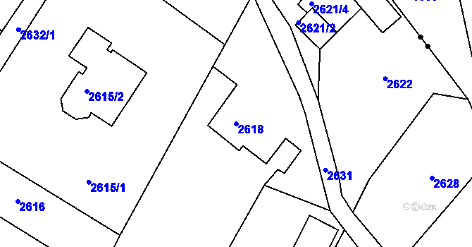 Parcela st. 2618 v KÚ Vratislavice nad Nisou, Katastrální mapa