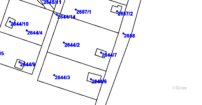 Parcela st. 2644/7 v KÚ Vratislavice nad Nisou, Katastrální mapa