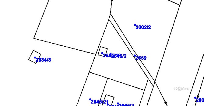Parcela st. 2645/18 v KÚ Vratislavice nad Nisou, Katastrální mapa