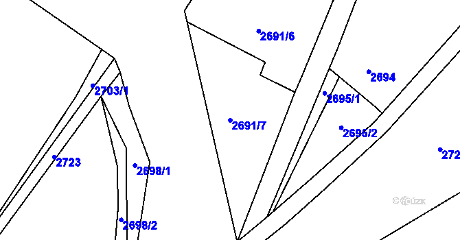 Parcela st. 2691/7 v KÚ Vratislavice nad Nisou, Katastrální mapa