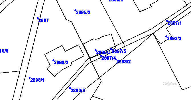 Parcela st. 2895/3 v KÚ Vratislavice nad Nisou, Katastrální mapa