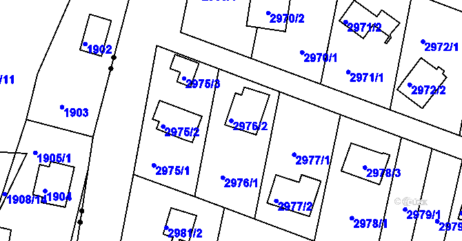 Parcela st. 2976/2 v KÚ Vratislavice nad Nisou, Katastrální mapa