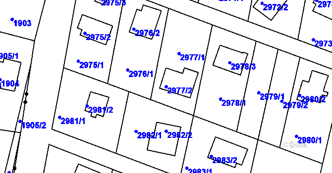 Parcela st. 2977/2 v KÚ Vratislavice nad Nisou, Katastrální mapa