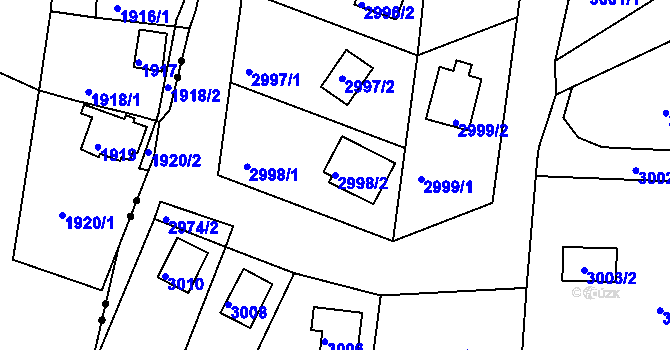 Parcela st. 2998/2 v KÚ Vratislavice nad Nisou, Katastrální mapa