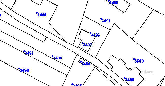 Parcela st. 3492 v KÚ Vratislavice nad Nisou, Katastrální mapa