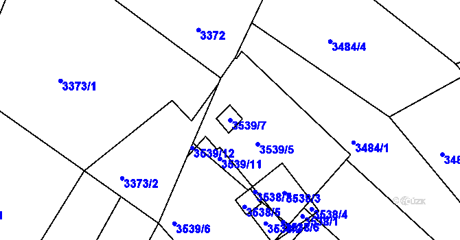 Parcela st. 3539/7 v KÚ Vratislavice nad Nisou, Katastrální mapa