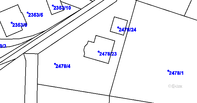 Parcela st. 2478/23 v KÚ Vratislavice nad Nisou, Katastrální mapa
