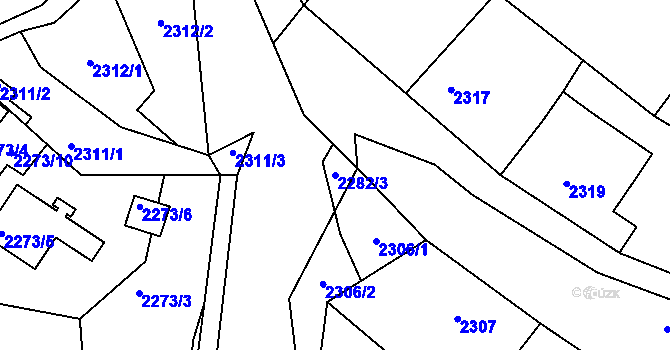 Parcela st. 2282/3 v KÚ Vratislavice nad Nisou, Katastrální mapa
