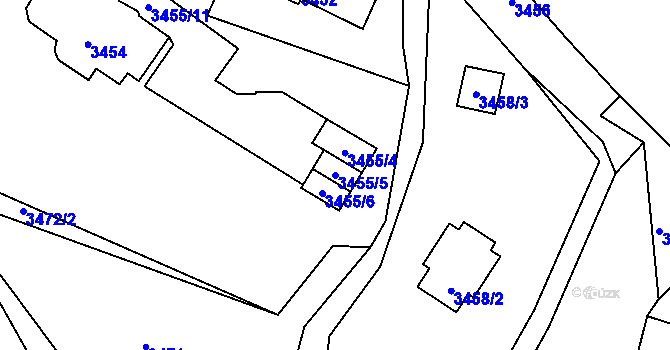 Parcela st. 3455/5 v KÚ Vratislavice nad Nisou, Katastrální mapa