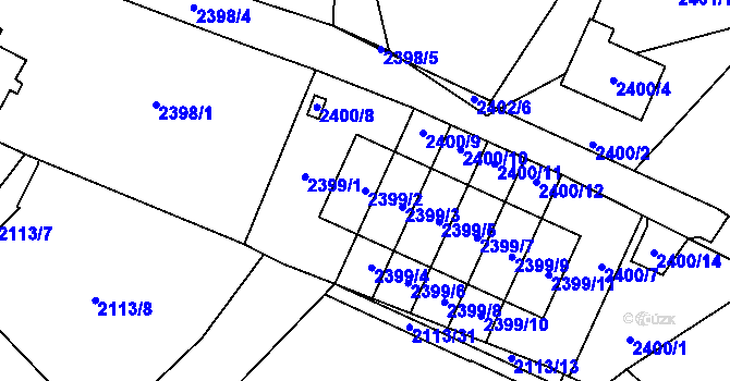 Parcela st. 2399/2 v KÚ Vratislavice nad Nisou, Katastrální mapa