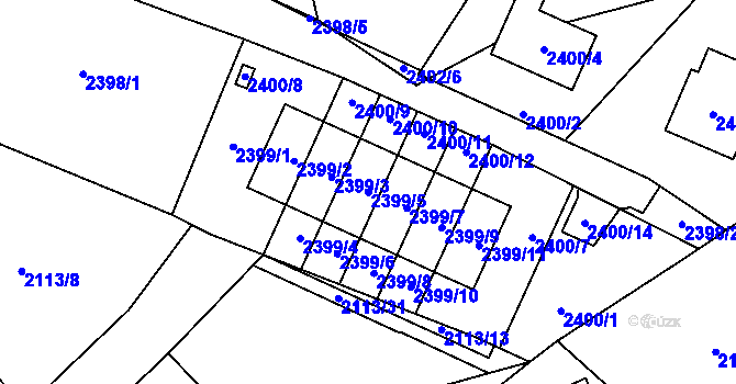 Parcela st. 2399/5 v KÚ Vratislavice nad Nisou, Katastrální mapa