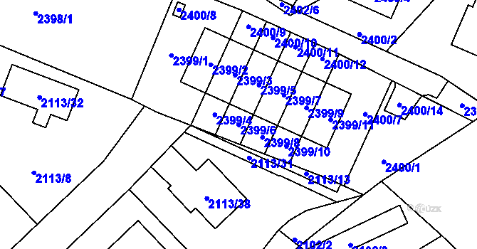 Parcela st. 2399/6 v KÚ Vratislavice nad Nisou, Katastrální mapa